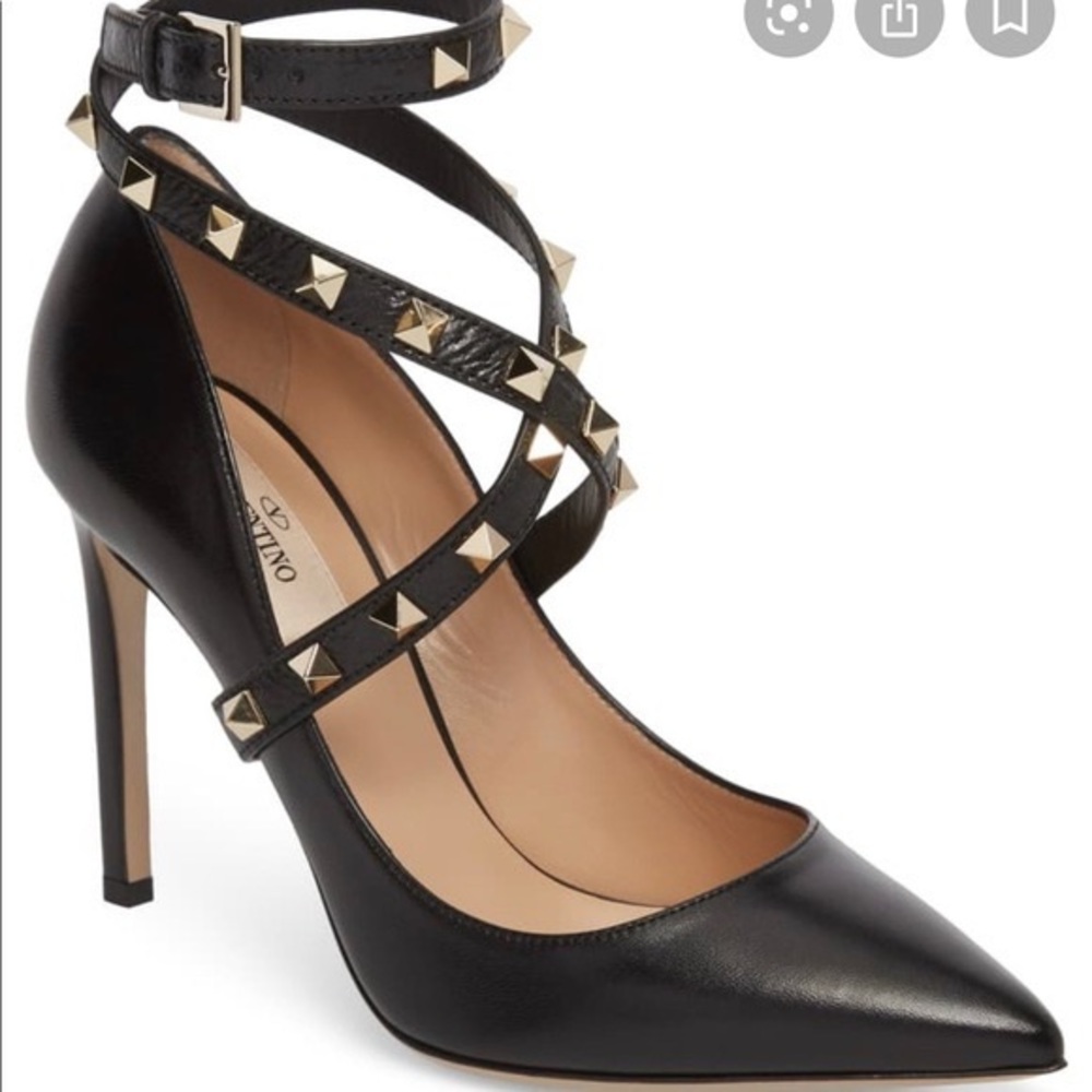 Valentino Ankle strap wrap rockstud pumps